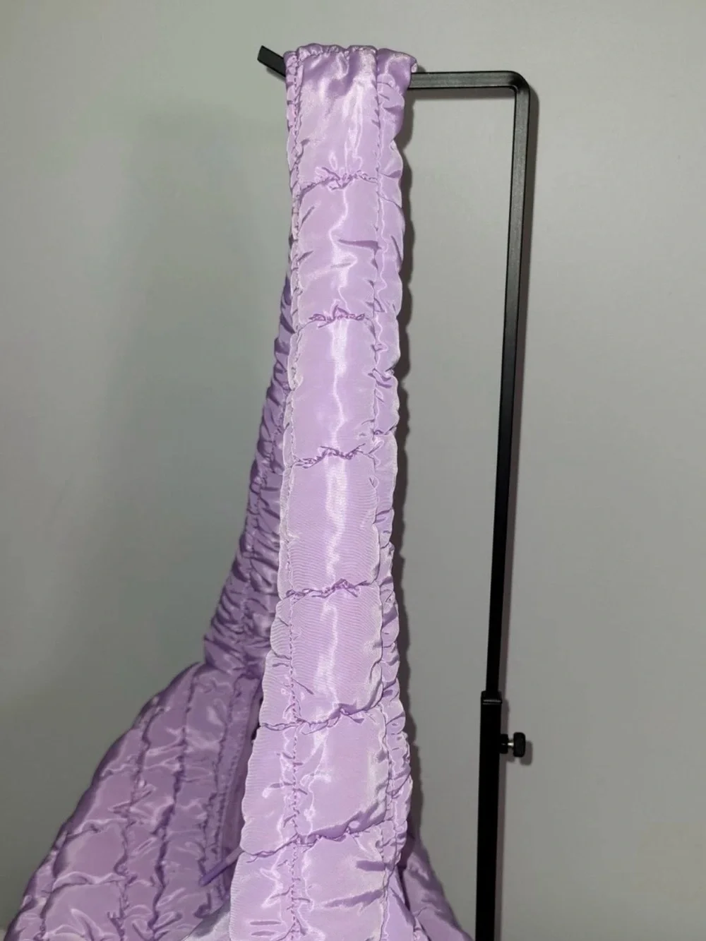 Quilted Puffer Hobo Shoulder Bag Purple Lanvender NWOT